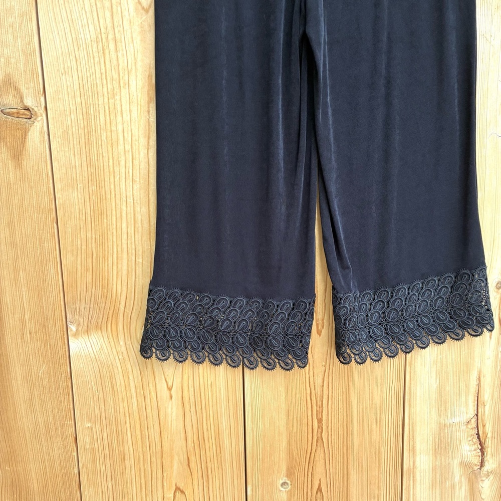Chico’s Black Pants Lace Hem Sz LP - Picture 2 of 6